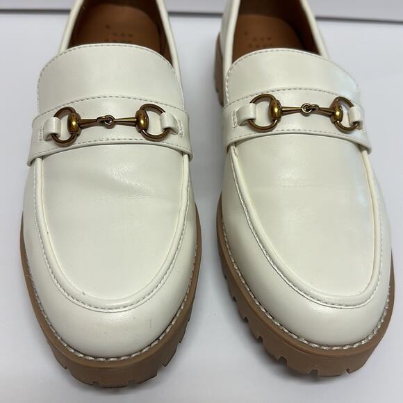 A New Day Danica Platform Slip On Loafers Off White Cream Size 11 Neutral Preppy - Picture 6 of 10